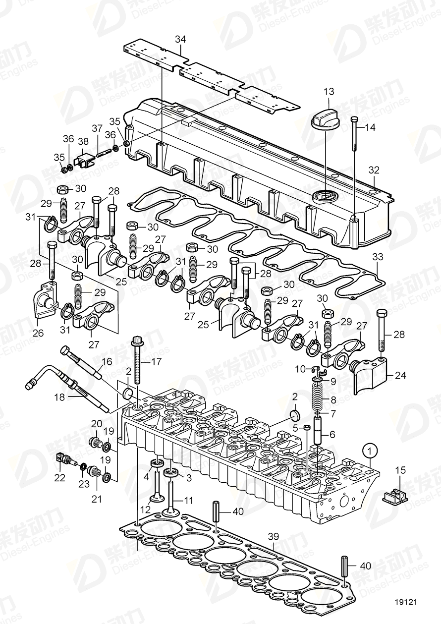 volvo penta Cylinder head 3801430 Drawing volvo penta Cylinder head 3801430 Drawing